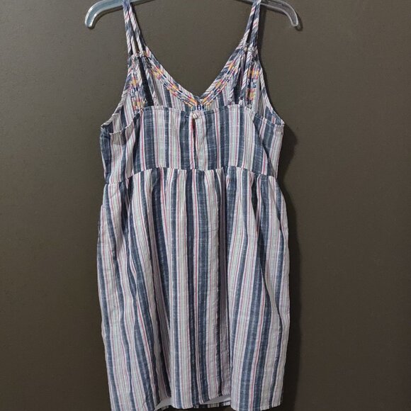 Savanna Jane Embroidered Striped Mini Sun Dress SIZE SMALL - Picture 6 of 6